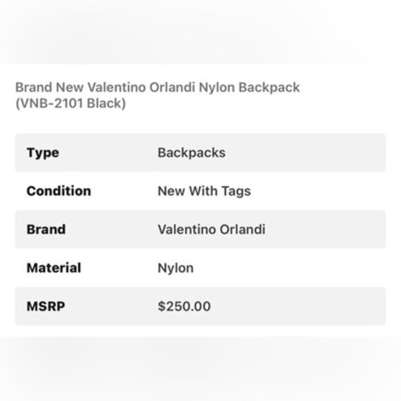 Valentino Orlandi Nylon Backpack w Matching Wristlet NWT